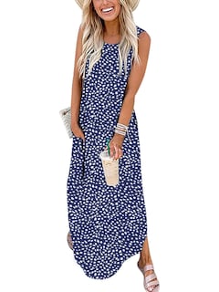 Foto 1 | Foto 1 | Vestido Largo Sin Mangas Jeqeocafy 2025 Para Verano Y Playa Con Bolsillos - Venta Internacional.