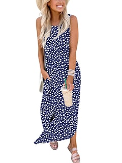 Foto 3 | Foto 3 | Vestido Largo Sin Mangas Jeqeocafy 2025 Para Verano Y Playa Con Bolsillos - Venta Internacional.