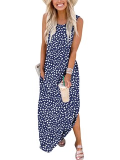 Foto 2 | Foto 2 | Vestido Largo Sin Mangas Jeqeocafy 2025 Para Verano Y Playa Con Bolsillos - Venta Internacional.