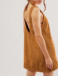 Foto 4 | Foto 4 | Vestido Holgado De Pana Para Mujer Cuello Redondo Caqui Talla Xl - Venta Internacional.