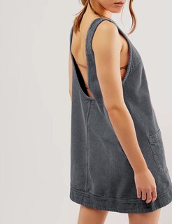 Foto 4 | Foto 4 | Vestido Holgado De Pana Para Mujer Gris Oscuro Talla L - Venta Internacional.