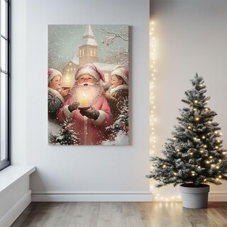 Foto 3 | Foto 3 | Decoración Mural Gspqaz Con Papá Noel Y Villancicos Navideños 30 X 45 Cm - Venta Internacional.