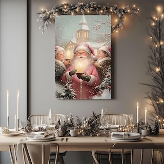 Foto 4 | Foto 4 | Decoración Mural Gspqaz Con Papá Noel Y Villancicos Navideños 30 X 45 Cm - Venta Internacional.