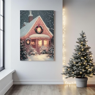 Foto 3 | Foto 3 | Lienzo Decorativo Gspqaz Snowy Christmas Cottage Para Pared  30 X 45 Cm - Venta Internacional.