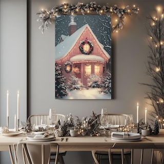 Foto 4 | Foto 4 | Lienzo Decorativo Gspqaz Snowy Christmas Cottage Para Pared  30 X 45 Cm - Venta Internacional.