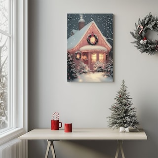Foto 6 | Foto 6 | Lienzo Decorativo Gspqaz Snowy Christmas Cottage Para Pared  30 X 45 Cm - Venta Internacional.