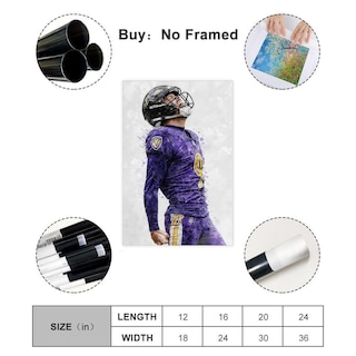 Foto 2 | Foto 2 | Póster Sobre Lienzo Qunan Sports Justin Tucker 30 X 45 Cm Sin Marco - Venta Internacional.