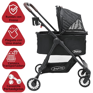 Foto 2 | Foto 2 | Carriola Para Mascotas Cochecito Para Perros Y Gatos Pequeños-medianos Transportadora Extraíble Ligera Y Plegable C/freno -Negro