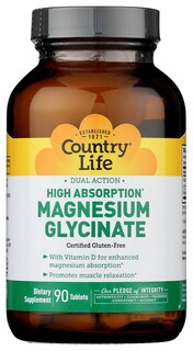 Foto 1 | Foto 1 | Suplemento Alimenticio Country Life Glicinato de Magnesio 90 Tabletas - Venta Internacional