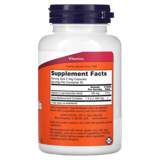 Foto 2 | Foto 2 | Suplemento De Bioflavonoide Now Foods 700 Mg Con Vitamina C 100 Cápsulas - Venta Internacional.
