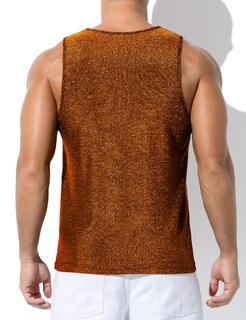 Foto 3 | Foto 3 | Camiseta Sin Mangas Arjen Kroos Para Hombre Con Lentejuelas Doradas Y Purpurina Rave Disco - Venta Internacional.