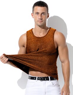 Foto 4 | Foto 4 | Camiseta Sin Mangas Arjen Kroos Para Hombre Con Lentejuelas Doradas Y Purpurina Rave Disco - Venta Internacional.