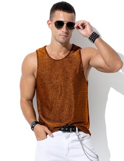 Foto 5 | Foto 5 | Camiseta Sin Mangas Arjen Kroos Para Hombre Con Lentejuelas Doradas Y Purpurina Rave Disco - Venta Internacional.