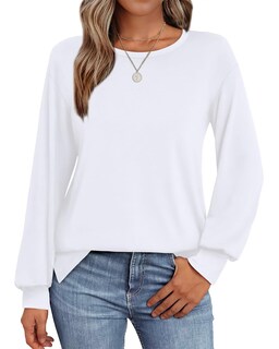Foto 1 | Foto 1 | Camiseta Tipo Túnica Ofeefan Blanca De Manga Larga Holgada Para Mujer - Venta Internacional.
