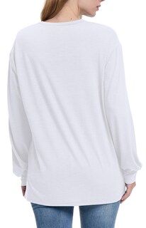 Foto 4 | Foto 4 | Camiseta Tipo Túnica Ofeefan Blanca De Manga Larga Holgada Para Mujer - Venta Internacional.