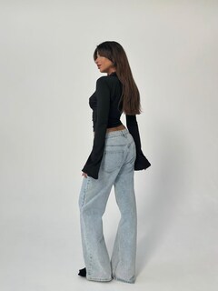 Foto 3 | Foto 3 | Top Usweetie De Encaje Con Cuello En V Y Manga Larga Para Mujer Talla S - Venta Internacional.