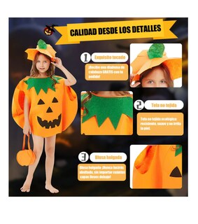 Foto 3 | Foto 3 | Disfraz De Calabaza Para Niños Halloween Calabaza Cosplay Fiesta Ropa Y Sombrero