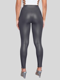 Foto 3 | Foto 3 | Set De Dos Leggins Moda Elegante Casual Lic-0105-px2 Azul Y Gris Oscuro Mujer Vinipiel