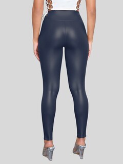 Foto 7 | Foto 7 | Set De Dos Leggins Moda Elegante Casual Lic-0105-px2 Azul Y Gris Oscuro Mujer Vinipiel