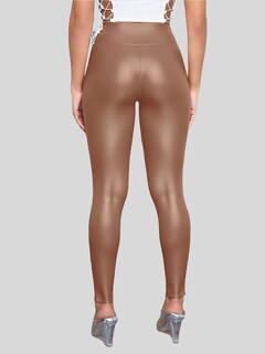 Foto 7 | Foto 7 | Set De Dos Leggins Moda Elegante Casual Lic-0105-px2 Beige Y Cafe Claro Mujer Vinipiel