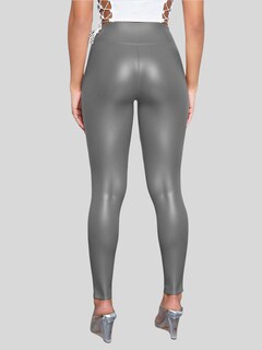 Foto 3 | Foto 3 | Set De Dos Leggins Moda Elegante Casual Lic-0105-px2 Beige Y Gris Mujer Vinipiel