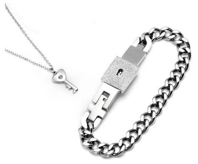 Foto 1 | Foto 1 | Pulsera Xtellar Pareja Candado Con Collar Llave Acero Inoxidable Regalo