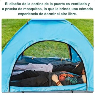 Foto 2 | Foto 2 | Casa De Campaña 1-2 Personas Impermeable Portátil 2 Entradas Azul