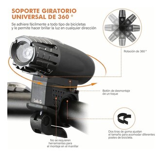 Foto 4 | Foto 4 | Lámpara Luces Lab.g Para Bicicleta Usb Recargable Luz Trasera Negro