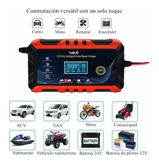 Foto 2 | Foto 2 | Cargador Inteligente Lab.g Para Baterías De 12v 6a P/auto Moto Negro Con Rojo