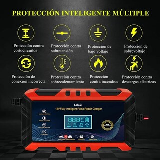 Foto 4 | Foto 4 | Cargador Inteligente Lab.g Para Baterías De 12v 6a P/auto Moto Negro Con Rojo