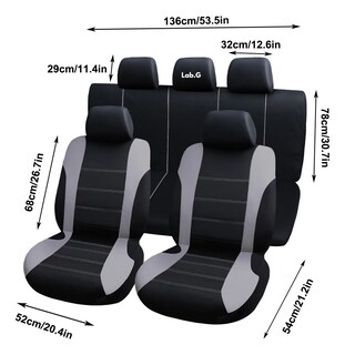 Foto 2 | Foto 2 | Set Funda De Asiento Lab.g Coche De Poliéster Universal Para 5 Asientos Gris