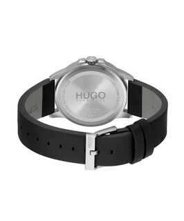 Foto 3 | Foto 3 | Reloj Para Hombre Hugo #first 1530188 Acero Inoxidable Esfera Negra Correa De Piel Negra 43 Mm