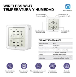 Foto 2 | Foto 2 | Termohigrómetro De Temperatura Y Humedad Wi-fi Blanco