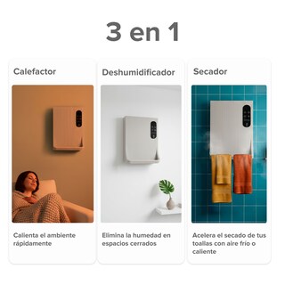 Foto 5 | Foto 5 | Calefactor De Pared 3 En 1 Con Toallero Secador Y Deshumidificador Avera Cal07