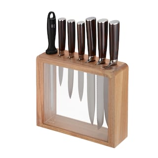 Foto 1 | Foto 1 | Juegos De Cuchillos 7 Piezas En Acero Inoxidable Con Base De Madera Avera Cu7