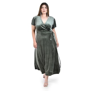 Foto 6 | Foto 6 | Vestido Envolvente de Terciopelo Roman Fashion para Mujer