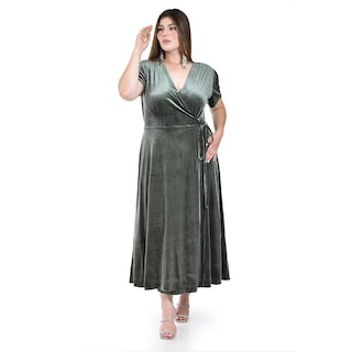 Foto 7 | Foto 7 | Vestido Envolvente de Terciopelo Roman Fashion para Mujer