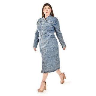 Foto 2 | Foto 2 | Vestido Midi de Mezclilla Roman Fashion Azul para Mujer