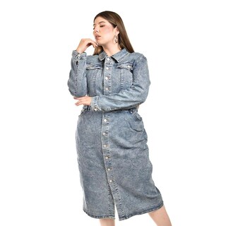 Foto 4 | Foto 4 | Vestido Midi de Mezclilla Roman Fashion Azul para Mujer