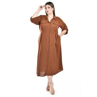 Foto 1 | Foto 1 | Vestido Camisero Midi Roman Fashion Café para Mujer