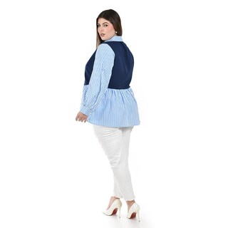 Foto 3 | Foto 3 | Camisa con Chaleco Roman Fashion Azul para Mujer