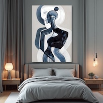 Cuadro Decorativo Abstracto 120x160cm Silueta Azul