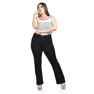Foto 1 | Foto 1 | Jeans Bootcut Fit Roman Fashion Negros para Mujer