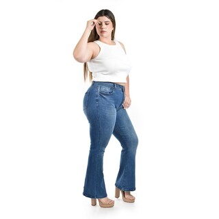Foto 3 | Foto 3 | Jeans Acampanado Roman Fashion Azul para Mujer