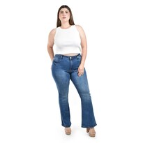 Jeans Acampanado Roman Fashion Azul para Mujer