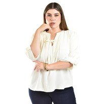 Blusa Blanca Roman Fashion para Mujer