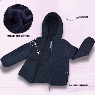 Foto 4 | Foto 4 | Chamarra Jhony Navy Blue Abrigadora con Capucha Térmica Invernal para Niño