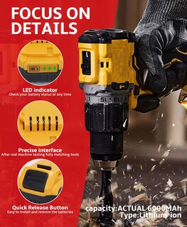 Foto 2 | Foto 2 | Batería Sfmakdz De 20 V 6 Ah Paquete Doble Para Herramientas Dewalt - Venta Internacional.