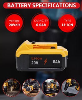 Foto 3 | Foto 3 | Batería Sfmakdz De 20 V 6 Ah Paquete Doble Para Herramientas Dewalt - Venta Internacional.