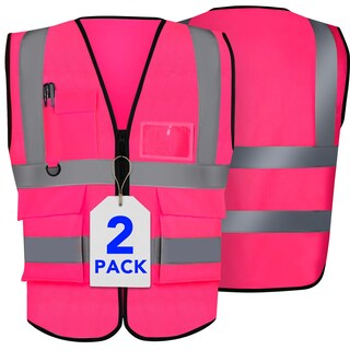 Foto 1 | Foto 1 | Chaleco Xpcare Con Cierre Reflectante De Seguridad Paquete De 2 Unidades Color Rosa Xl - Venta Internacional.